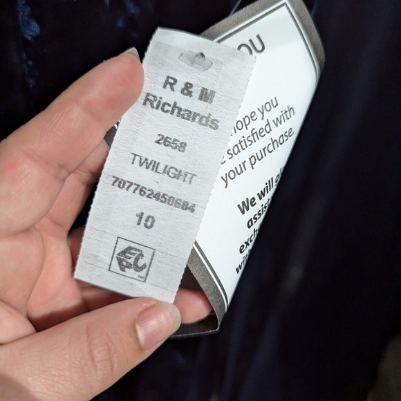 Velvety Blue Formal Winter Dress - Picture 4 of 12